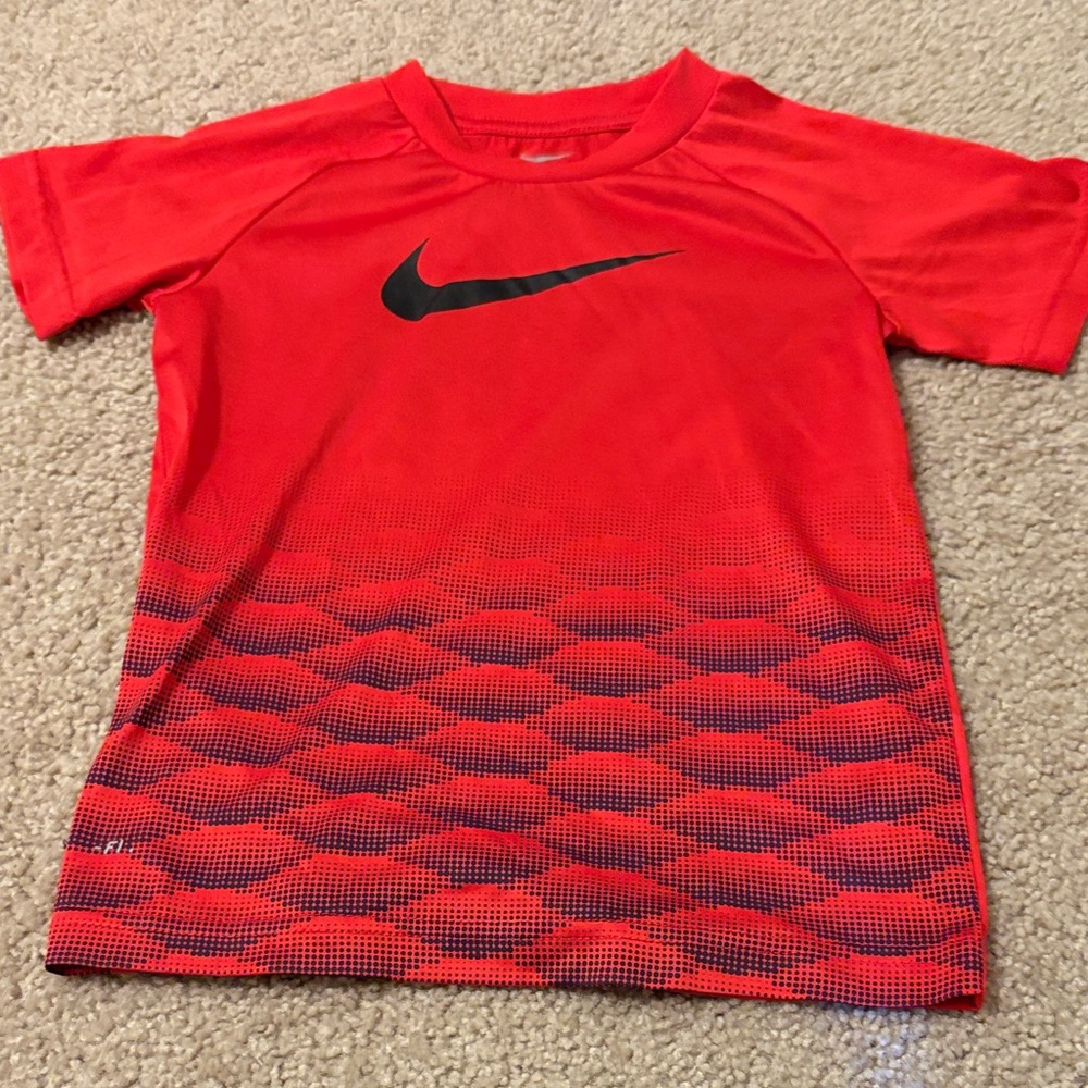 Nike Kids Red and Black Rashguard